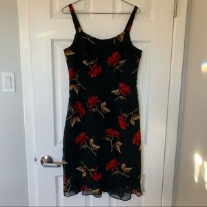 Vintage Floral Midi Dress and Sheer Shirt Set